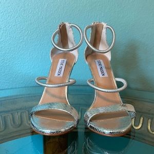 Steve Madden Silver Croc Heels